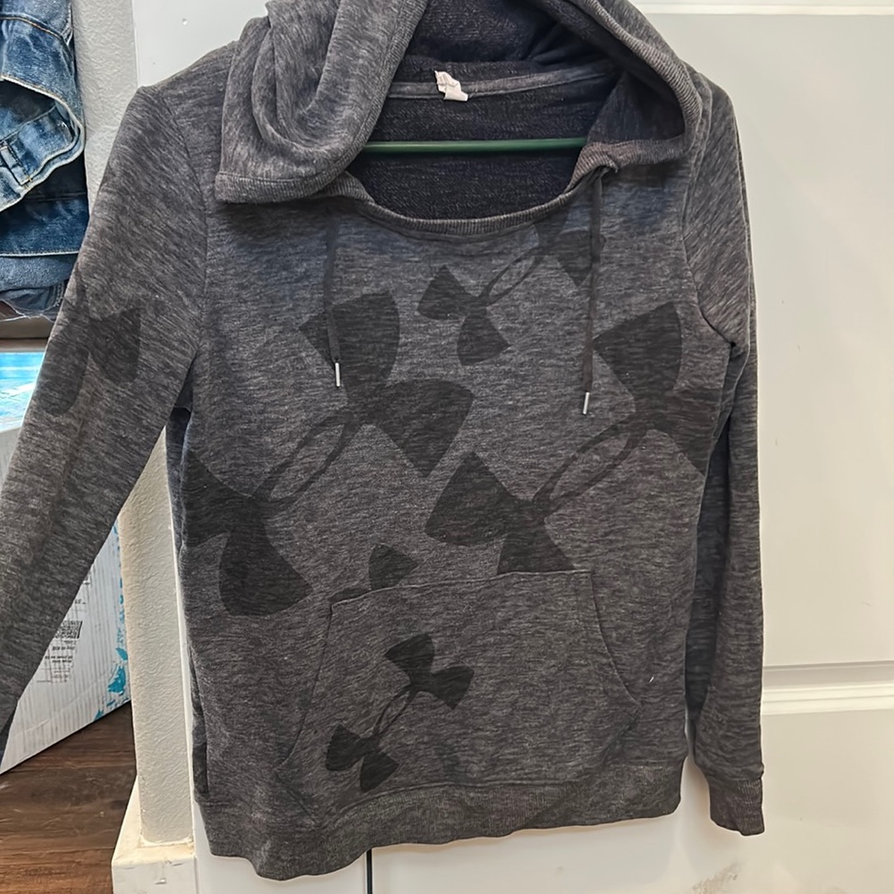 Gray hooded sweatshirt